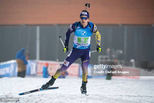 Dmytro Pidruchnyi of Ukraine in action competes during the Men 4x7.5 km Relay Competition at the BMW IBU World Cup Biathlon Kontiolahti at on...
