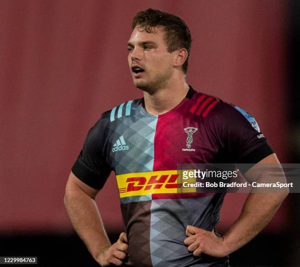Harlequins' Will Evans during the Gallagher Premiership Rugby match between Gloucester and Harlequins at Kingsholm Stadium on December 6, 2020 in...