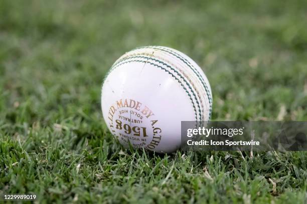 White ball hit for four runs by Shikhar Dhawan of India during the Dettol T20 Series cricket match between Australia and India at the Sydney Cricket...