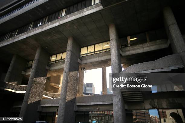 View from Staniford and Merrimac Streets of the Charles F. Hurley Building at 19 Staniford Street in Boston on Dec. 3, 2020. Governor Charlie Baker's...