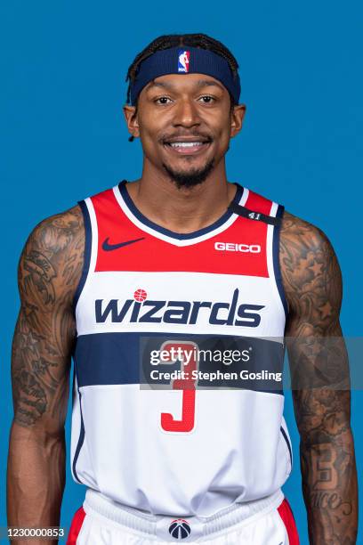 Bradley Beal of the Washington Wizards poses for a head shot during NBA Content Day on December 7, 2020 in Washington, DC at Capital One Arena. NOTE...