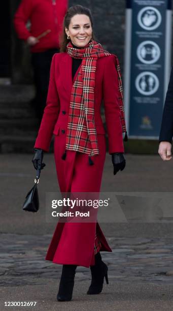 Catherine, Duchess of Cambridge visits Cardiff Castle as part of their working visits across the UK ahead of the Christmas holidays on December 8,...