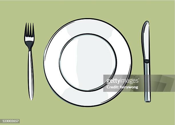 143 Plate With Fork And Knife Cartoon High Res Illustrations - Getty Images