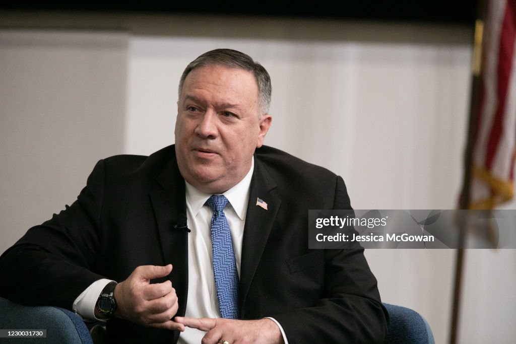 Secretary Of State Mike Pompeo Delivers Foreign Policy Speech At Georgia Tech