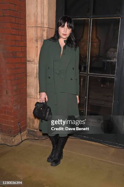 Daisy Lowe attends a private view of The V&A's new exhibition "Bags: Inside Out" sponsored by Mulberry at The V&A on December 9, 2020 in London,...