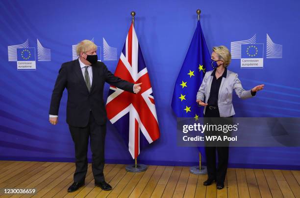 Prime Minister Boris Johnson and European Commission president Ursula von der Leyen meet for a dinner during they will try to reach a breakthrough on...