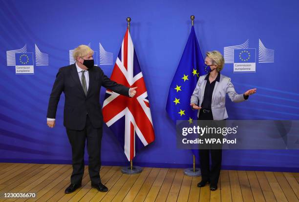 Prime Minister Boris Johnson and European Commission president Ursula von der Leyen meet for a dinner during they will try to reach a breakthrough on...