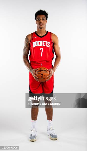 Kenny Wooten of the Houston Rockets poses for a portrait during Content Day at the Toyota Center on December 8, 2020 in Houston, Texas. NOTE TO USER:...