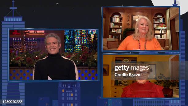 Episode 17199 -- Pictured in this screen grab: Andy Cohen, Candice Bergen, Dianne Wiest --