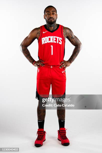 John Wall of the Houston Rockets poses for a portrait during Content Day at the Toyota Center on December 8, 2020 in Houston, Texas. NOTE TO USER:...