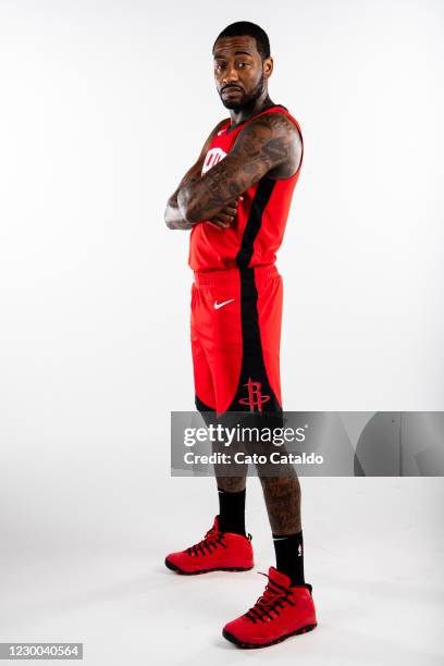 John Wall of the Houston Rockets poses for a portrait during Content Day at the Toyota Center on December 8, 2020 in Houston, Texas. NOTE TO USER:...