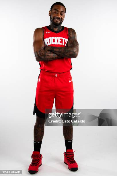 John Wall of the Houston Rockets poses for a portrait during Content Day at the Toyota Center on December 8, 2020 in Houston, Texas. NOTE TO USER:...