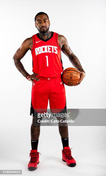 John Wall of the Houston Rockets poses for a portrait during Content Day at the Toyota Center on December 8, 2020 in Houston, Texas. NOTE TO USER:...