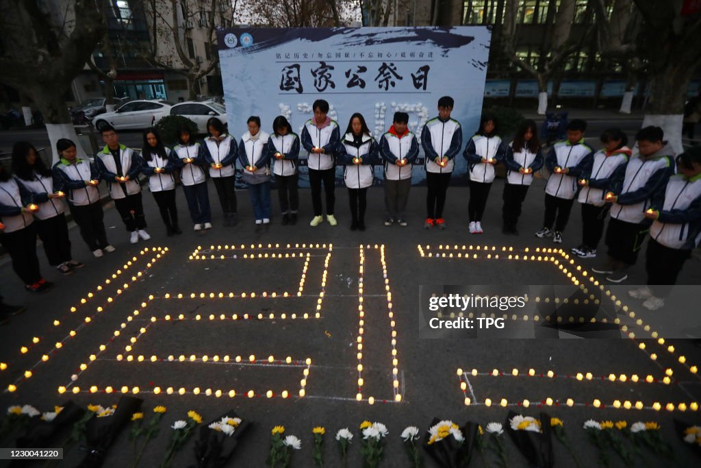 The college students mourn Nanjing Massacre Victims at the National Memorial Day in Nanjing,Jiangsu,China on 09th December, 2020