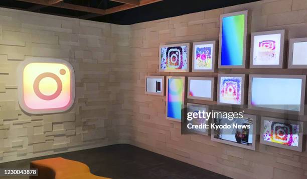 File photo taken in March 2018 shows Instagram's logo at Facebook Inc.'s headquarters in Menlo Park, California.