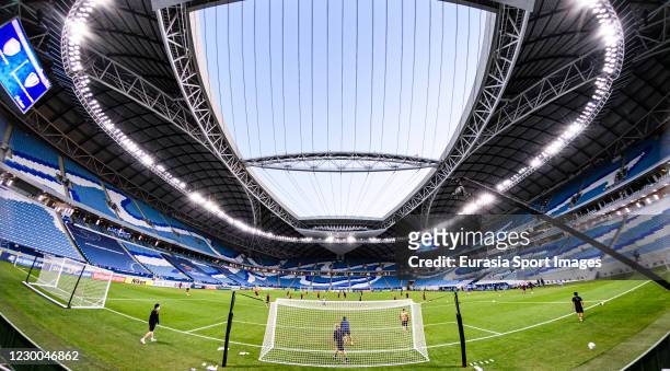 View of Al Janoub Stadium during the AFC Champions League quarter final match between Vissel Kobe and Suwon Samsung Bluewings on December 10, 2020 in...