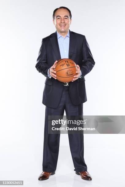 President of Basketball Operations Gersson Rosas of the Minnesota Timberwolves pose for a portrait during 2020 NBA Content Day on December 9, 2020 at...