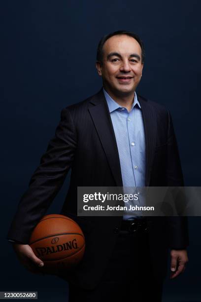 President of Basketball Operations Gersson Rosas of the Minnesota Timberwolves pose for a portrait during 2020 NBA Content Day on December 9, 2020 at...