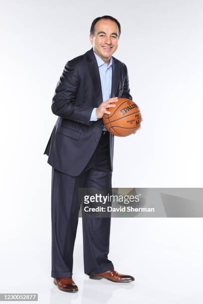 President of Basketball Operations Gersson Rosas of the Minnesota Timberwolves pose for a portrait during 2020 NBA Content Day on December 9, 2020 at...