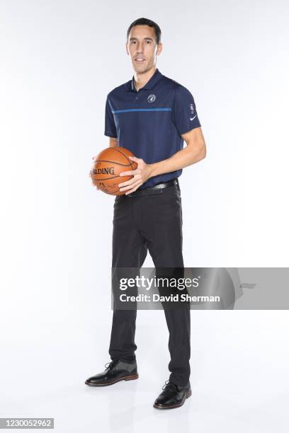 Assistant Coach Pablo Prigioni of the Minnesota Timberwolves pose for a portrait during 2020 NBA Content Day on December 9, 2020 at Target Center in...