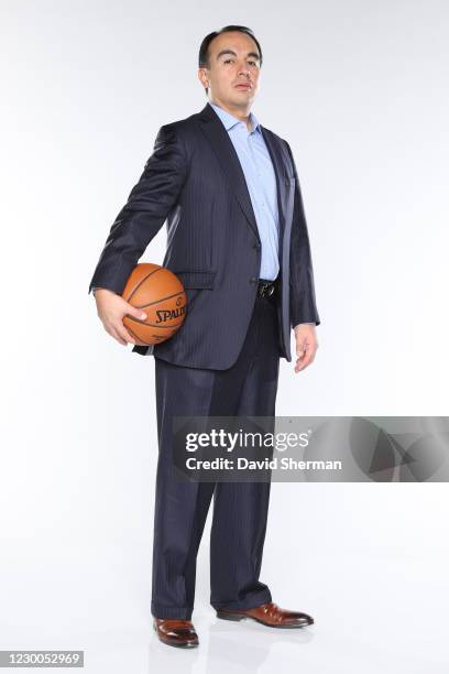 President of Basketball Operations Gersson Rosas of the Minnesota Timberwolves pose for a portrait during 2020 NBA Content Day on December 9, 2020 at...