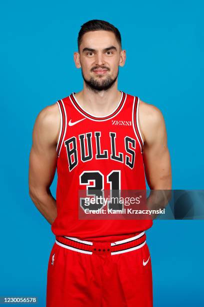 Tomas Satoransky of the Chicago Bulls poses for a head shot during NBA Content Day on December 10, 2020 at the United Center in Chicago, Illinois....