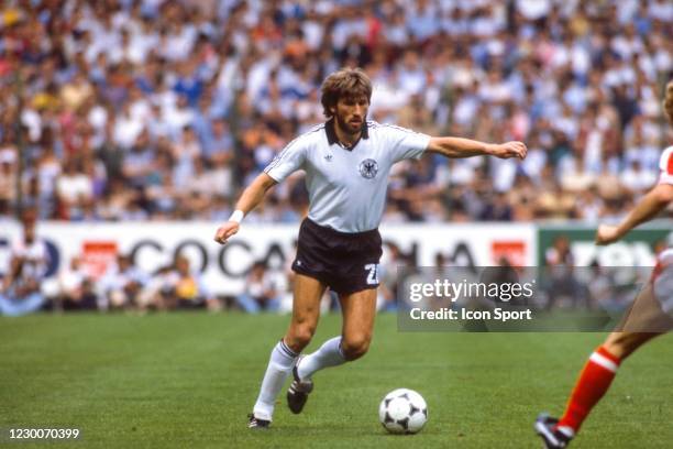 Manfred Kaltz of West Germany during the FIFA World Cup 1982 match between West Germany and Austria, at El Molinon, Gijon, Spain on 25 June 1982