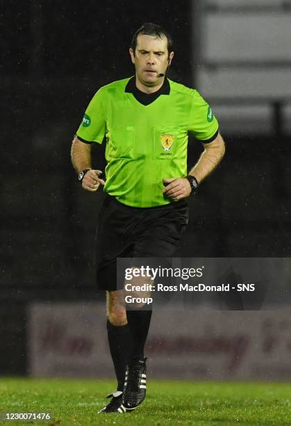 Referee Alan Muir during a Scottish Championship match between Ayr United and Raith Rovers at Somerset Park, on December 11 in Ayr, Scotland