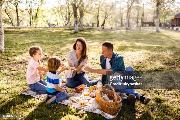 kakor på picknick! - forest day bildbanksfoton och bilder