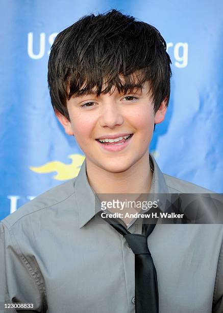 Singer Greyson Chance attends the 2011 US Open opening night ceremony at the USTA Billie Jean King National Tennis Center on August 29, 2011 in New...