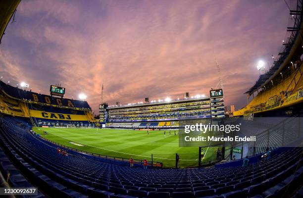 General view of Estadio Alberto J. Armando during a match between Boca Juniors and Arsenal as part Copa Diego Maradona's Zona Campeonato play-offs at...