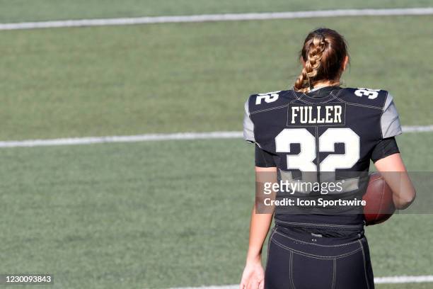 Vanderbilt Commodores place kicker Sarah Fuller prior to a game between the Vanderbilt Commodores and Tennessee Volunteers, December 12, 2020 at...