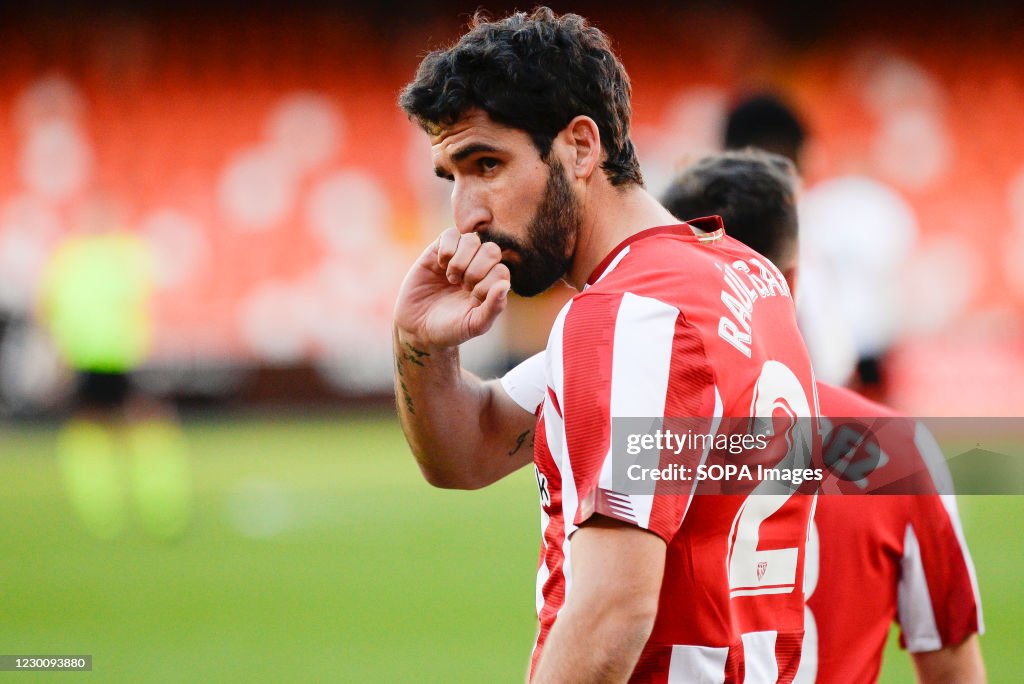 Raul Garcia of Atletic de Bilbao celebrates a goal during...