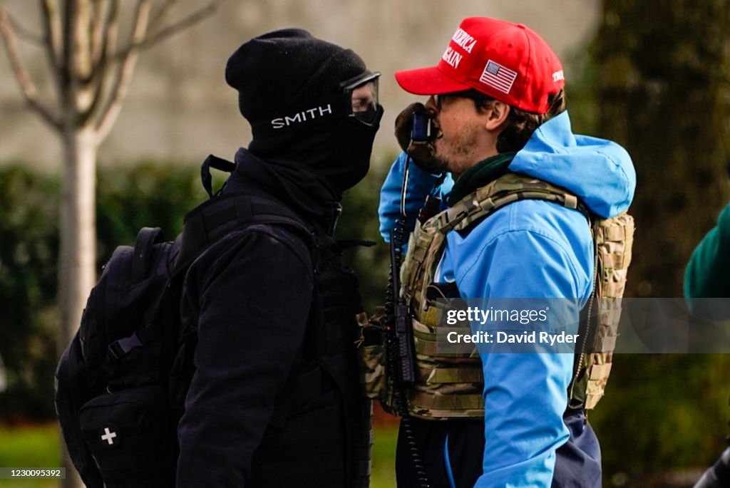 Trump Supporters Rally In Washington Capital As Counter-Protesters Show Their Opposition