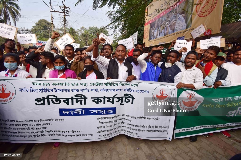 Assam Tea Tribe Students Association Protest In Assam