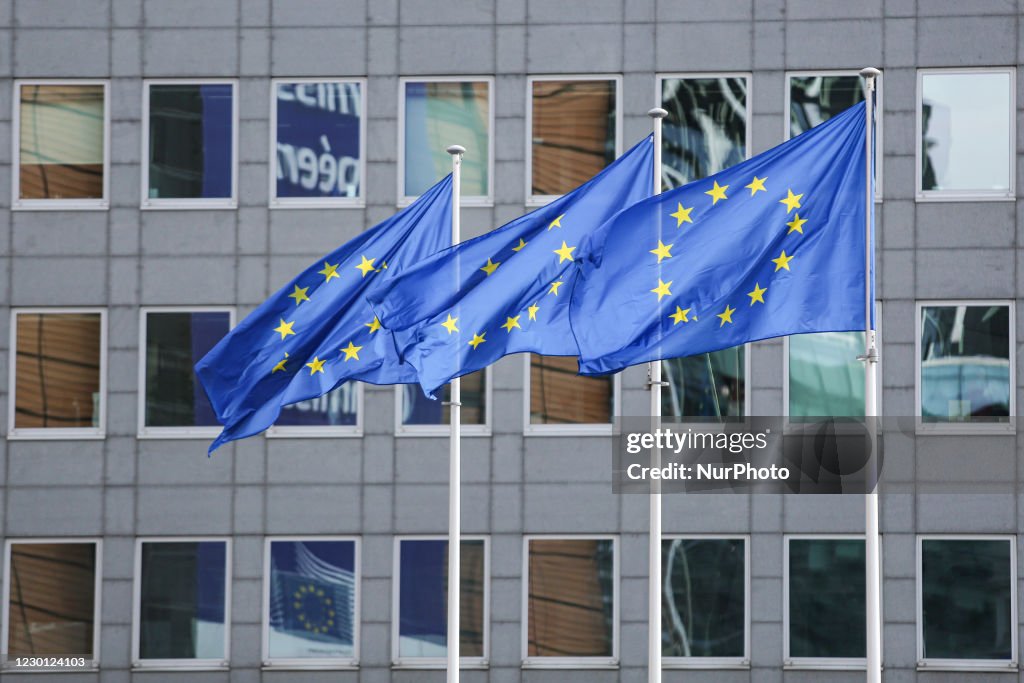 EU Flags In Brussels