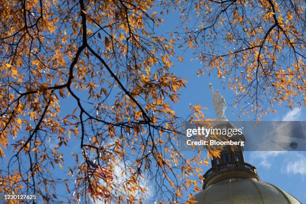 The Georgia State Capitol in Atlanta, Georgia, U.S., on Monday, Dec. 14, 2020. Electoral College members from the battleground states of...