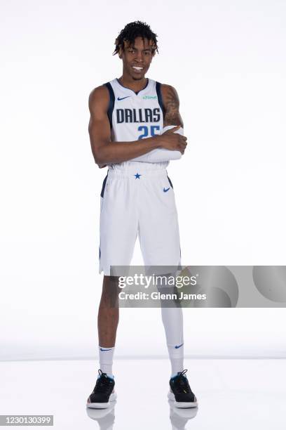 Wes Iwundu of the Dallas Mavericks poses for a portrait on NBA Content Day on December 10, 2020 at the American Airlines Center in Dallas, Texas....