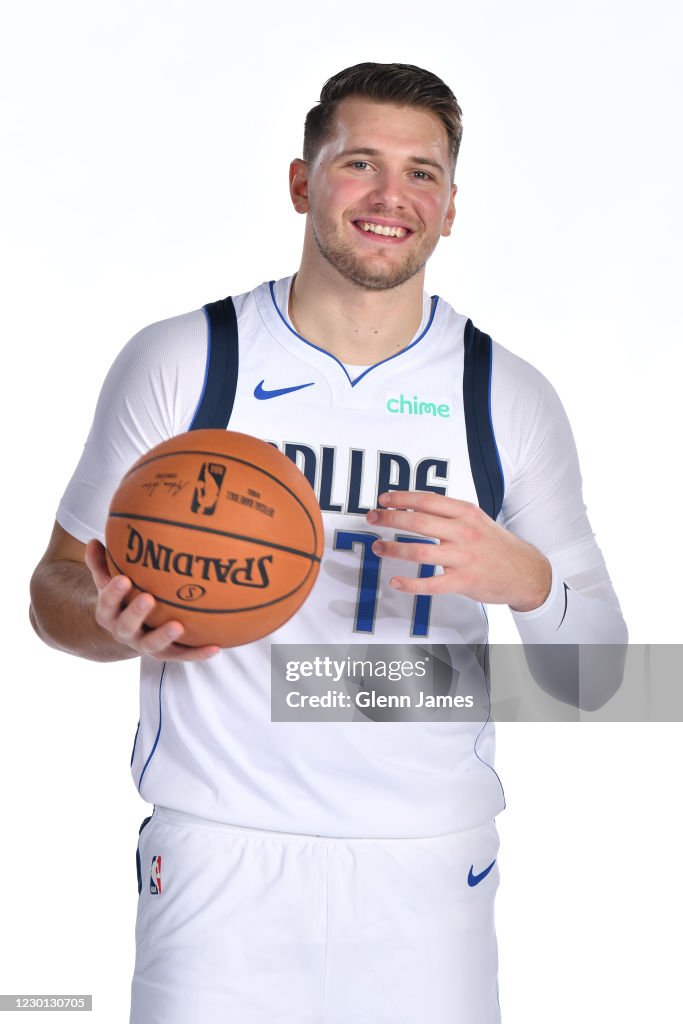 Donchic Luka Doncic of the Dallas Mavericks poses for a portrait on NBA... News ...