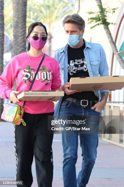 Yi Zhou and Emanuele Filiberto of Savoy, Prince of Venice are seen on December 15, 2020 in Los Angeles, California.