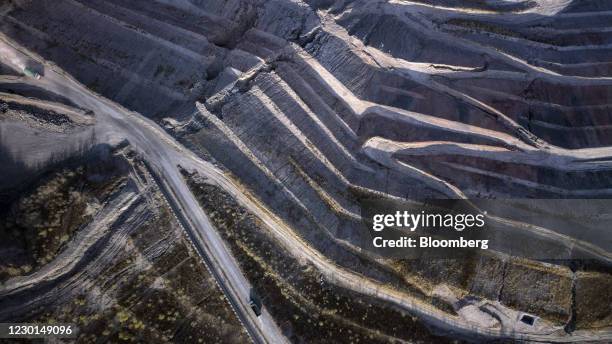 The Haizhou Open Pit Coal Mine in this aerial photograph taken in Fuxin, Liaoning province, China, on Monday, Nov. 16, 2020. When the Communist Party...