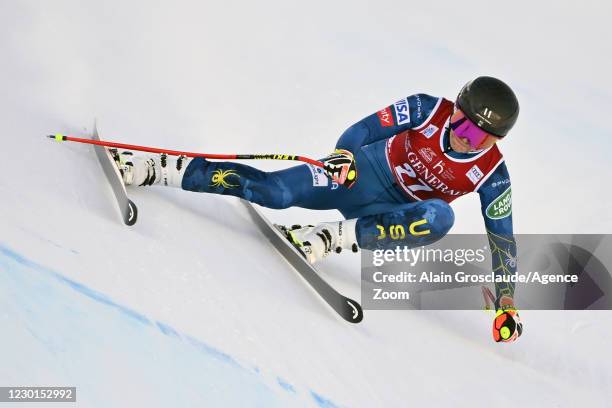 Alice Mckennis of USA takes 1st place during the Audi FIS Alpine Ski World Cup Women's Downhill Training on December 16 - December 17, 2020 in Val...