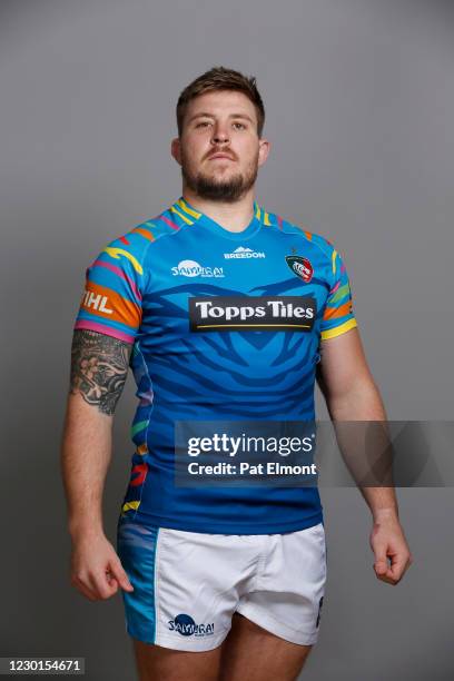 Facundo Gigena poses for a portrait during the Leicester Tigers squad photo call for the 2020-21 Gallagher Premiership Rugby season at Oval Park,...