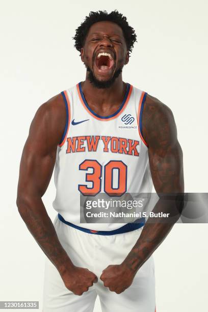 Julius Randle of the New York Knicks poses for a portrait during NBA content day on December 14, 2020 at Madison Square Garden in New York, New York....