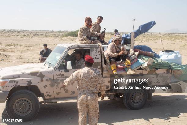 Dec. 16, 2020 -- Soldiers of the Southern Transitional Council leave the southern province of Abyan, Yemen, on Dec. 16, 2020. Forces loyal to Yemen's...