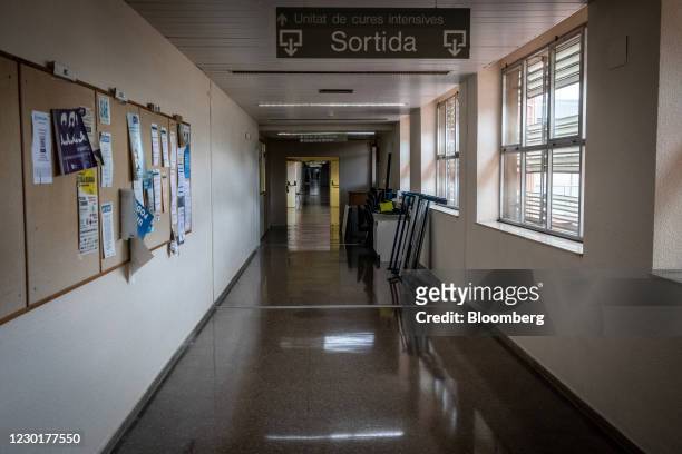 Corridor inside the Germans Trias i Pujol hospital in the Badalona district of Barcelona, Spain, on Thursday, Dec. 17, 2020. Johnson & Johnson is in...
