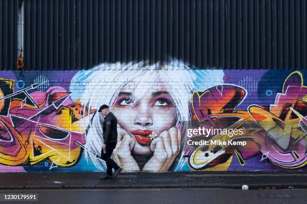 Street art in the old industrial area and railway arches of Digbeth on 14th December 2020 in Birmingham, United Kingdom. Following the destruction of...