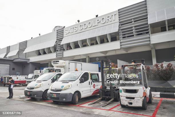 The SATS Ltd. Coolport handling center at Changi Airport in Singapore, on Wednesday, Dec. 16, 2020. SATS is preparing for the arrival of its first...