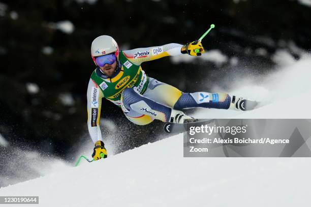 Kjetil Jansrud of Norway in action during the Audi FIS Alpine Ski World Cup Men's Super Giant Slalom on December 18, 2020 in Val Gardena Italy.