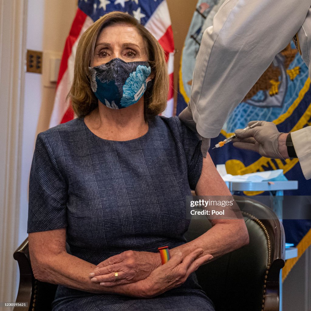 House Speaker Nancy Pelosi Receives Covid Vaccination